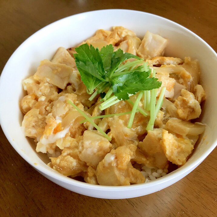 電子レンジでサラダチキン親子丼